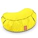 Crescent Yoga Cushion / Pillow »Ganesh« with Organic Buckwheat Husk (Certified Organic Produce) & 100% Cotton – Size 17.7″ x 11.8″ x 5.5″ – Ideal for Meditation Relaxation & Recreation curry yellow