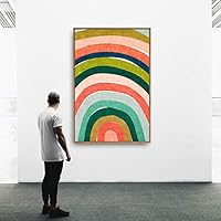 Framed Canvas Wall Art Color Block Canvas Prints Home Artwork Decoration for Living Room,Bedroom - 16x24 inches