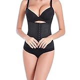 HOFAM Waist Trainer Breathable Hourglass Waist Corset Women's Latex Body Shaper Hook-and-Eye