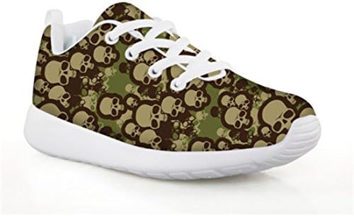 Boy's Skull Punk Printed Comfortable Outdoor Running Shoes CA4771BN / 11.5