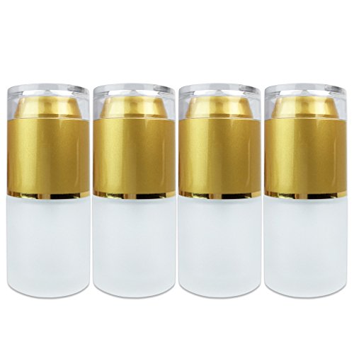 Pana Brand Refillable Gold Frosted Glass Spray Bottle with Fine Mist Atomizer and Cap for Travel, Perfume, Fragrances, Essential Oils, Aromatherapy Blends and Other Liquids (20ML (4 Pieces))