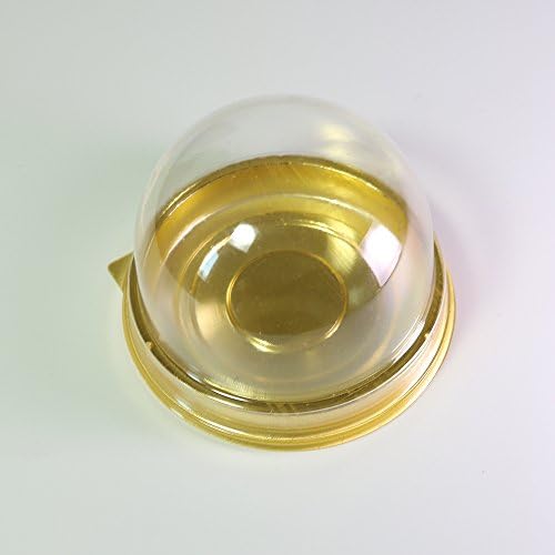 Clear Plastic Lids Colored Base Bakery Pastry Take-Out Containers Pods (Bite Size Pod (2.5"), Gold, 50)