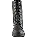 DailyShoes Women's Military Lace Up Buckle Combat Boots Mid Knee High Exclusive Credit Card Pocket, Twlight Black, 6 B(M)