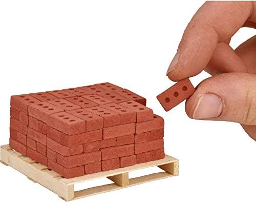 Amazon Com Acacia Grove Mini Red Bricks With Pallet 90 Pack 1 12 Scale Toys Games