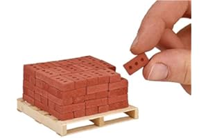 Acacia Grove Mini Red Bricks with Pallet, 100 Pack, 1/12 Scale
