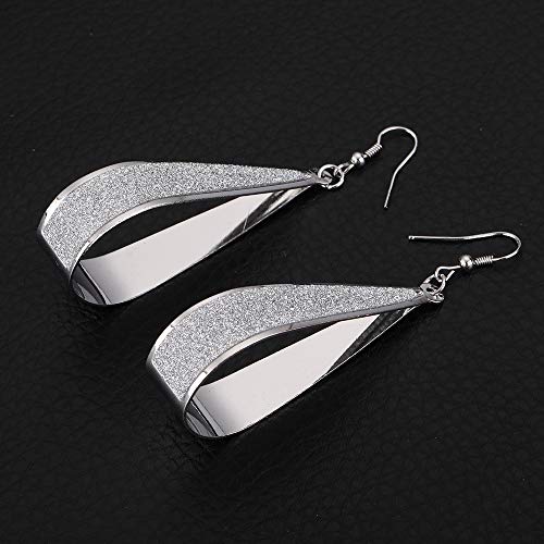 Fashion Women's Silver Crystal Scrub Water Drop Dangle Earrings Party Jewelry Gift