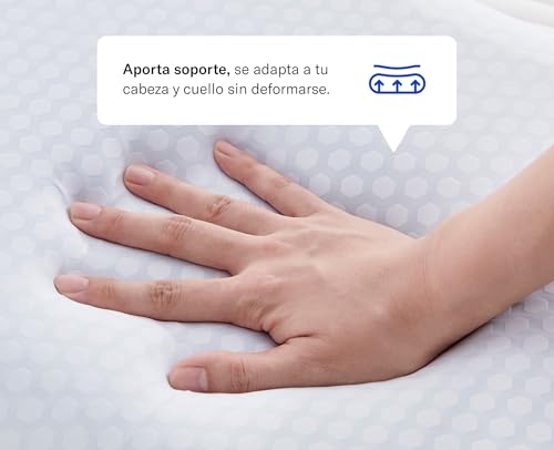Luuna Almohada Comfort Flip, 2 en 1, con un Lado Firme y Otro Suave, Almohada Memory Foam 100%, Funda Fresca Que Regula Temperatura Cooling Stamp, Marca Mexicana, Tamaño Estándar