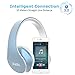 Ifecco Bluetooth Headphones, 4 in 1 Upgrade Bluetooth Foldable Over-ear Headsets with Micro Support SD/TF Card for Bluetooth-enabled Devices (Sky Blue)