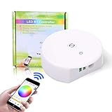 Bluetooth Wireless Smart Controller, Sanwo DC 12V 24V LED Light Strip Controller Work with 4 Pins/5 Pins RGB/RGBW 5050/3528 LED Lights Striping, App Remote for iOS & Android