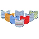 8-Pack Colorful Printed Baby Bibs, Blue