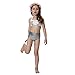 Baby Girls Bikini Set 4Pcs Swimwear Swimsuit Bathing Crop Top Shorts Pants White