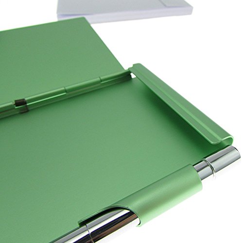 Cmxsevenday C68809 Pocket Size Aluminium Alloy Memo Pad Holder, with Ball Point Pen - Light Green