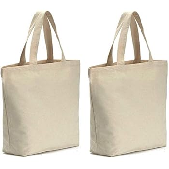 Axe Sickle 2PCS Canvas Tote Bag Bottom Gusset 16 X 16 X 5 inch Heavy 12oz Tote Shopping Bag, Washable Grocery Tote Bag, Craft Canvas Bag, White.