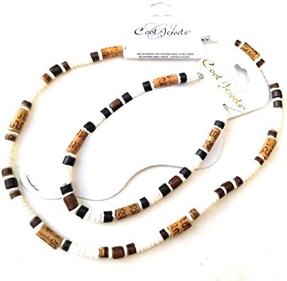 custom bundle Surfer Choker Necklace And Anklet Set, Beach Style with Coco Beads and White Shells