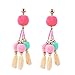 Fan Shape Tassels Dangle Stud Earrings For Women's Girls Bohemia Ethnic Eardrop Jewellery by SUNSCSC