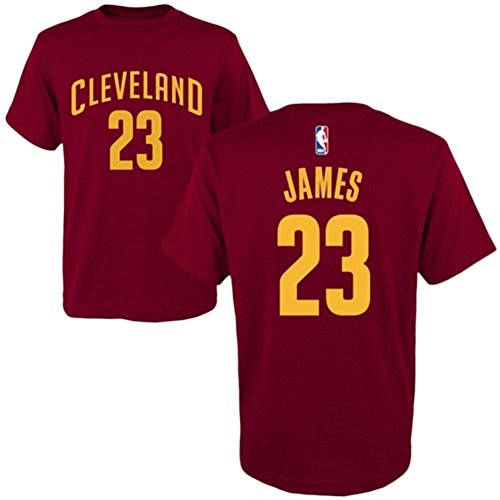 LeBron James Cleveland Cavaliers NBA Youth Game Time Player Name & Number T-shirt #23 - Wine (Youth Small 8)
