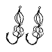 Koytoy Macrame Plant Hanger,2 Pcs Handmade Cotton Rope Decorative Hanging Planter Flower Pots Holder for Indoor Outdoor Boho Home Decor,4 Legs 39 Inch (2 PCS Black)