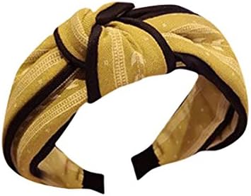 Women Headwear,Caopixx Lady Yoga Elastic Cute Hairband Turban Knotted Retro Hair Band Bandanas Headband (Yellow)