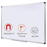48 x 36 Inch Large Magnetic Dry Erase Board with Pen Tray| Wall-Mounted Aluminum Portable Message Presentation White Board for Kids, Students & Teachers