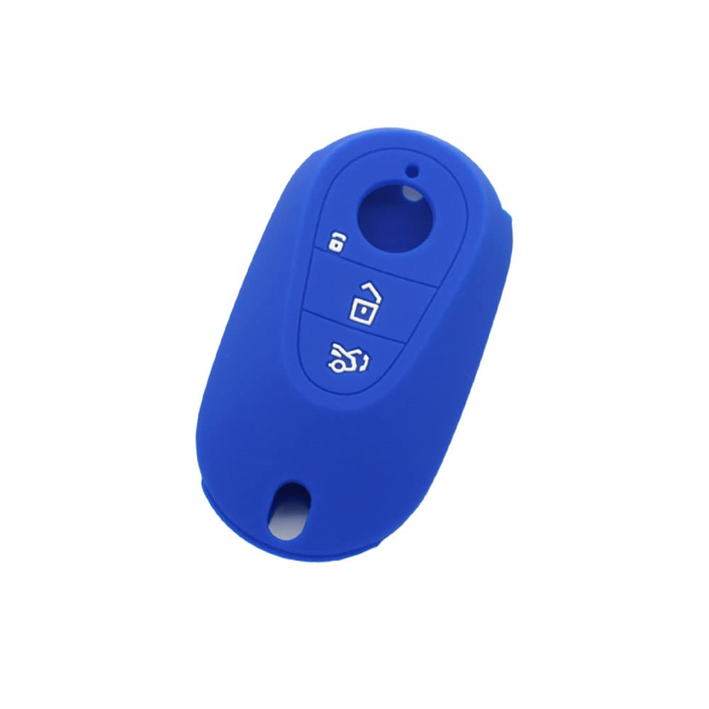 BROVACS Silicone Cover Protector Case Holder Skin Jacket Compatible with MERCEDES BENZ 3 Button Remote Key Fob CV2953 Deep Blue