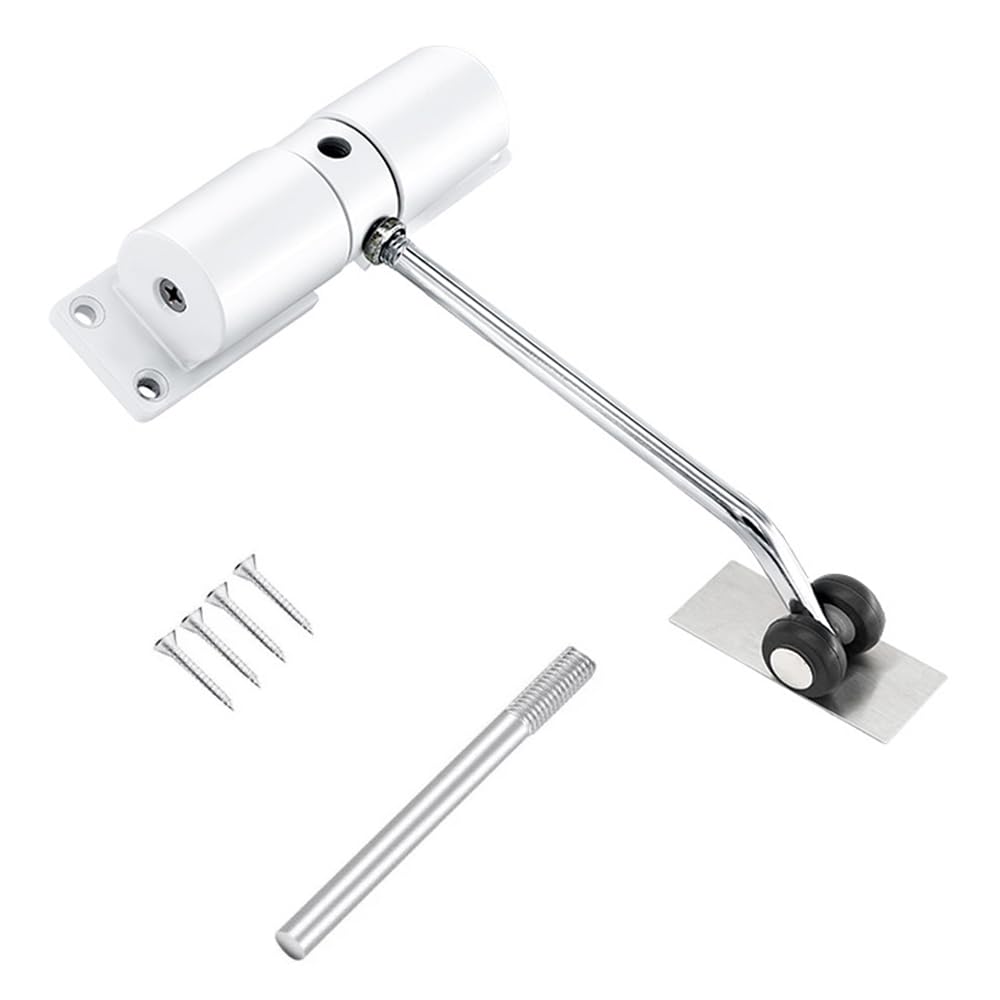 Automatic Door Closer Exterior Stainless Steel Spring Closer with 4 Screws and Adjustment Lever for Automatic Closing Various Doors