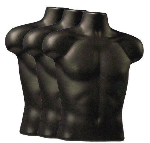 Torso Form - Male, Case of 3, Black