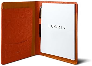 Lucrin - A5 document wallet - Orange - Granulated Leather
