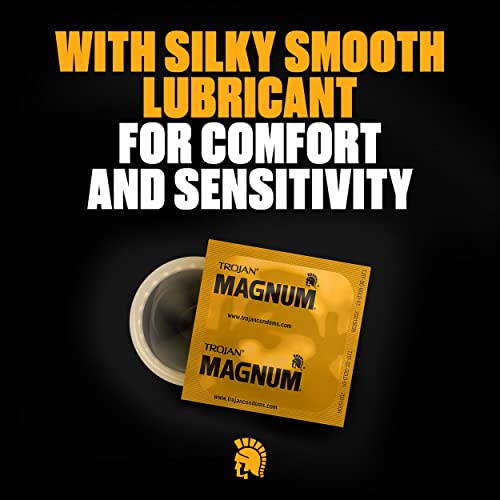 TROJAN MAGNUM LUBRICATED LARGE CONDOMS, COMFORTABLE AND SMOOTH LUBRICATED CONDOMS FOR MEN, AMERICA’S NUMBER ONE CONDOM, 36 COUNT PACK