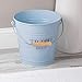 iDesign - 865 Pail Metal Round Wastebasket, Garbage Trash Can for Bathroom, Bedroom, Home Office, Kitchen, Patio, Dorm, College, Set of 1, Light Blue