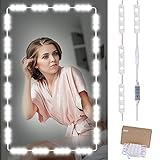 Vanity Makeup Mirror Lights Kit, 60 LED Bright White Strip Dimmable Makeup Mirror Lights for Makeup Dressing Table 10ft Flexible Waterproof LED Module Lights