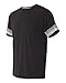Champion Men's Authentic Originals Tri-blend Short Sleeve Varsity Tee, Black Stripe, Medium