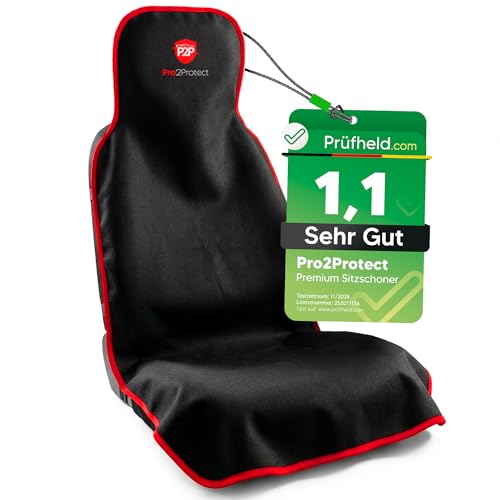 Pro2Protect® Neopren [Test Sehr Gut] Autositzschoner Vordersitze | Wasserdicht | Autositzbezüge Sitzauflage Sitzbezüge | Schonbezug Vorne, Autositzauflage Sitzschoner Auto Zubehör Innenraum Gadgets