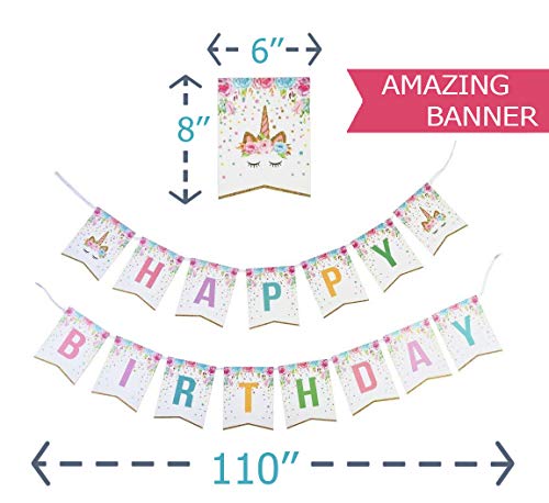 Unicorn Party Supplies Confetti-Balloons Pink-Gold
