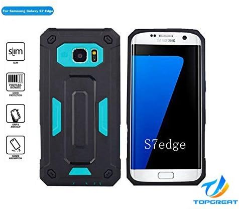 Samsung s7 edge case,Galaxy s7 edge case,TopGreat[Anti-Scratch][Shockproof]Impact Resistant Heavy Duty Hybrid Defender Protective Cover [gifts] for s7 edge case,Girls,Boys,Women,Men,Kids (Blue)