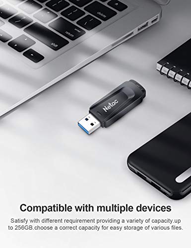 Netac 128G USB 3.0 Flash Drive, High Speed Memory Stick,Up to 90/30 MB/s(R/W) Pen Drive, Thumb Drive for Data Storage, Zip Drive and jump Drive with LED Light
