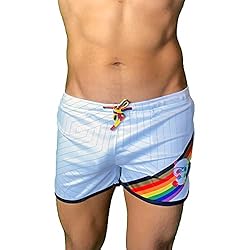 Mens Running Booty Shorts, Zippered Pockets, Rave