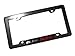 ERPART Highly Polished Chrome Plated Silver License Plate Frame with 6.0L L76 RED Black Engine Emblem Badge Nameplate Aluminum