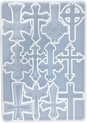 Selecto Bake Cross Pendants Epoxy Resin Mold Keychain Pendant Silicone Mould DIY Crafts Jewellery Necklace Casting Tools DIY Craft Making Necklace Keychain Jewelry Pendant