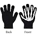 Tatuo 3 Pairs Skeleton Gloves for Women Men - Full Finger Winter Skull Stretch Knitted Mechanic Gloves for Christmas Party Costume - Black