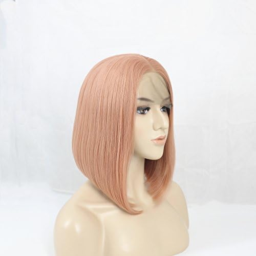 Zhangxiuzhu Wig Pink Bob Hair Synthetic Hair Lace Front Wig For Women 150%Density Cheap