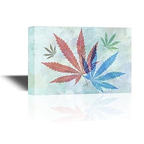 Canvas Wall Art - Colorful Leaves on Abstract Background - Gallery Wrap Modern Home Art | Ready to Hang - 12x18 inches