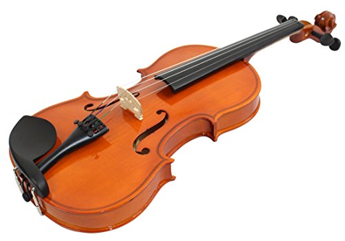 YMC VL-NR 4/4 Violin Starter Kit with Hard Case, Bow, Rosin, Extra Strings, Shoulder Rest, Mute, Electronic Tuner, Pinkinest, Polish Cloth, Violin Hanger, Natural, Full Size