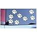8 Dog Paw Prints Sticker White - Dogs, Puppy, Pooch Lover