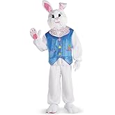 White Easter Bunny Costume - Includes: Headpiece, Shirt, Pants, 2 Shoe Covers & 2 Gloves (1 Set) | Perfect For Festive Celebrations & Memorable Photo Ops