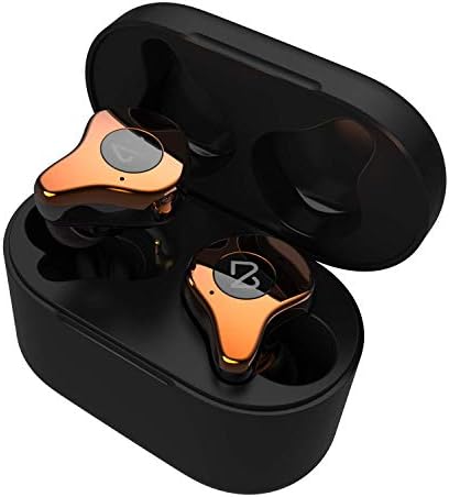 True Wireless Earbuds, Bluetooth 5.0 Wireless Headphones Deep Bass Stereo Sound Noise Cancelling Sweatproof TWS Bluetooth Earbuds, Built-in Mic In-ear Wireless Earphones with Portable Qi Charging Box
