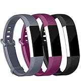 iGK Replacement Bands Compatible for Fitbit Alta and Fitbit Alta HR, Newest Adjustable Sport Strap Smartwatch Fitness Wristbands Black Fuchsia Grey Small