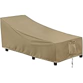OutdoorLines Outdoor Waterproof Patio Chaise Lounge Chair Cover - UV Resistant Lounger Covers Heavy Duty Weatherproof Patio Sofa Furniture Covers, 1 Pack, 78Wx35.5Dx33H Inches, Camel