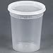 SunnyCare® 32 oz.Microwavable Translucent Plastic Deli Container with Lid -(Case of 250)