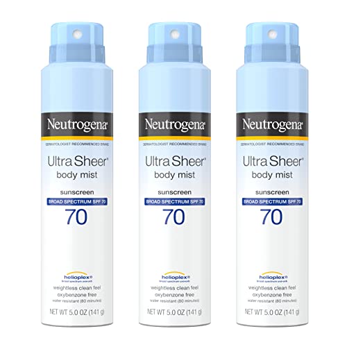 Neutrogena Ultra Sheer Body Mist SPF 70 Sunscreen Spray, Broad Spectrum