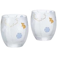 Aderia Japan 2 Glasses Set Premium Snow Rabbit Rock Glass S-6271